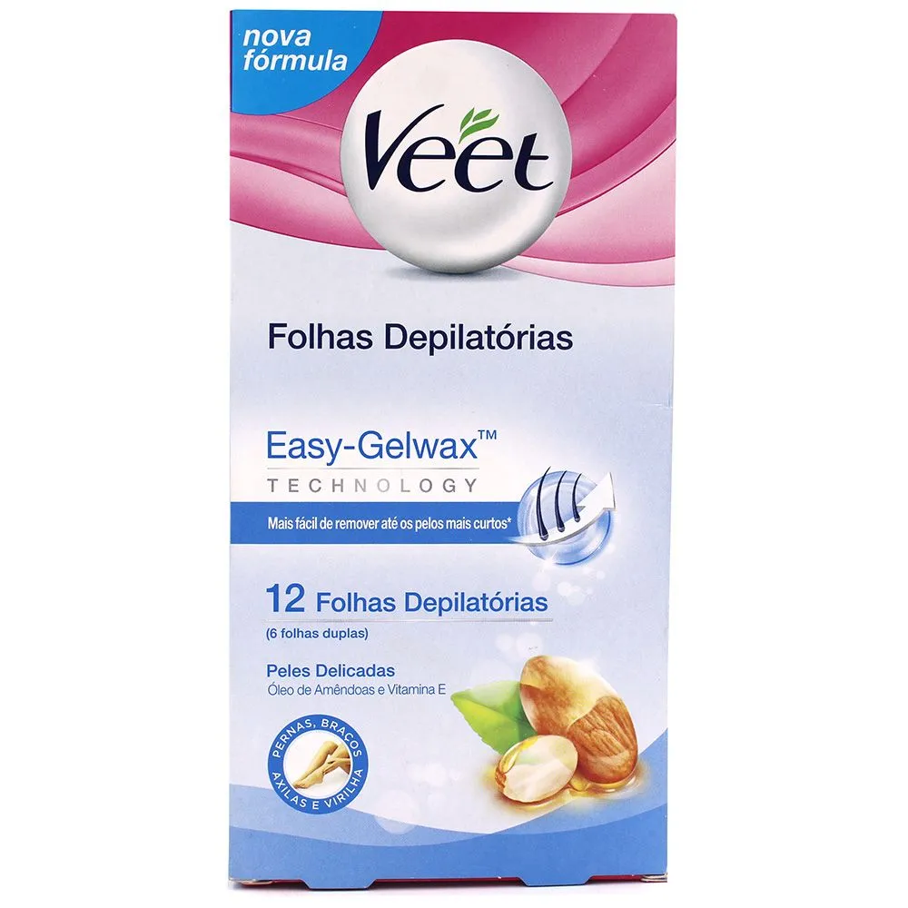 Folhas Para Depilação Corporal Veet Com 12 Unidades