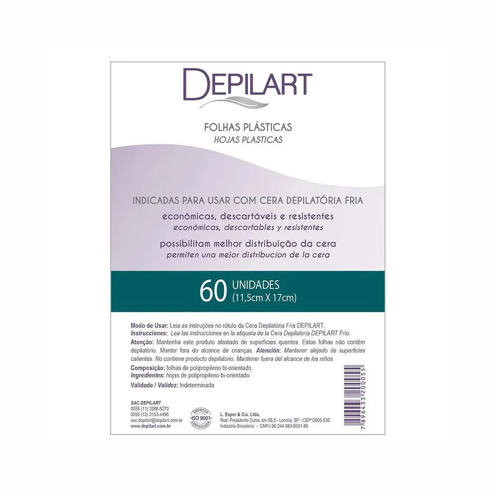Folhas Plásticas Para Depilação Depilart 60Fls