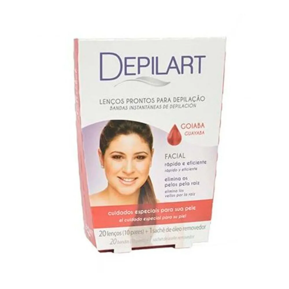 Folhas Prontas Para Depilação Facial Depilart Goiaba 10Fls