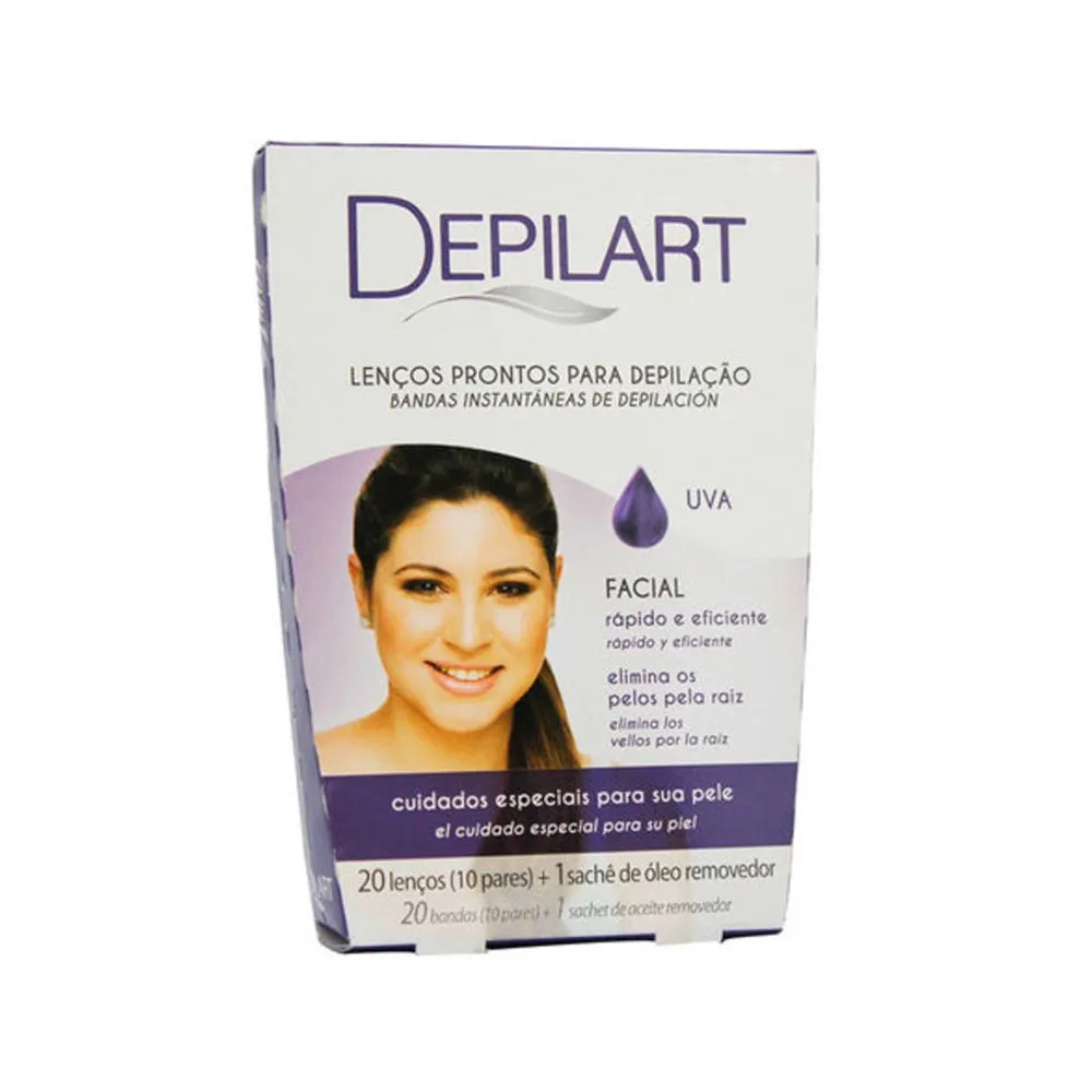 Folhas Prontas Para Depilação Facial Depilart Uva 10Fls