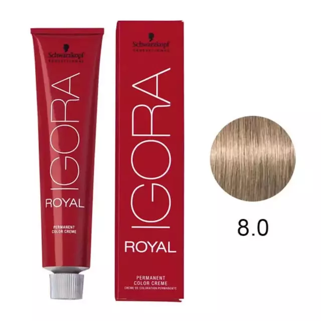Coloração Igora Royal 8.0 Louro Claro Natural 60ml Schwarzkopf