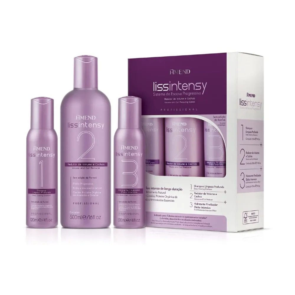 Kit Sistema Redutor de Volume e Cachos Amend Liss Intensy