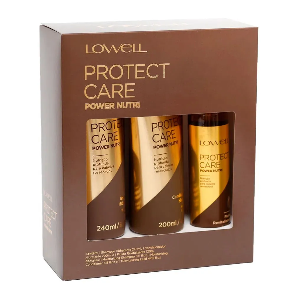 Kit Lowell  Shampoo + Condicionador + Leave-in Protect Care Power Nutri
