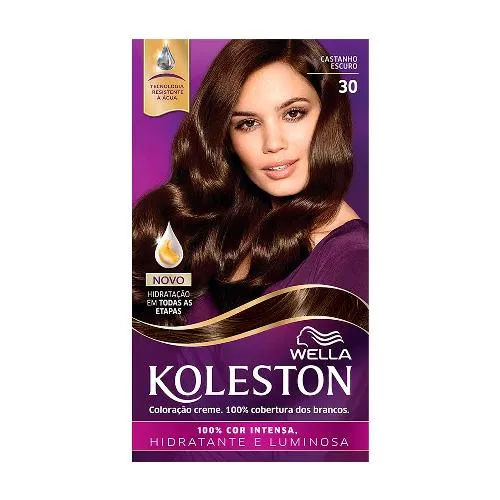 Coloração Creme Kit Koleston 30 Castanho Escuro