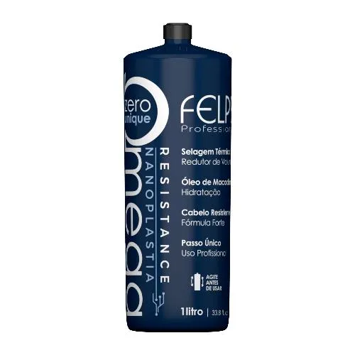 Escova Progressiva Felps Ômega Zero Unique Resistance Nanoplastia 1 Litro