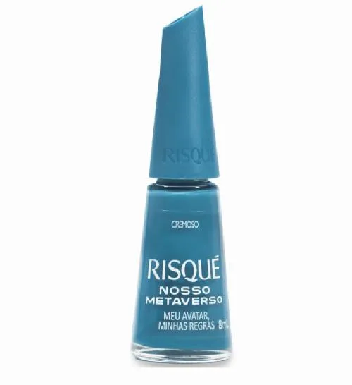 Esmalte Risqué Cremoso  Nosso Metaverso Azul Meu Avatar, Minhas Regras 8ml