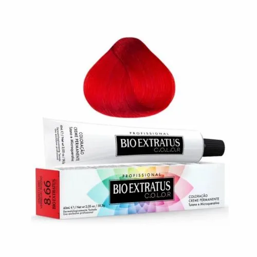 Coloração Creme Bio Extratus Color 8.66 Louro Claro Vermelho Intenso 60ml