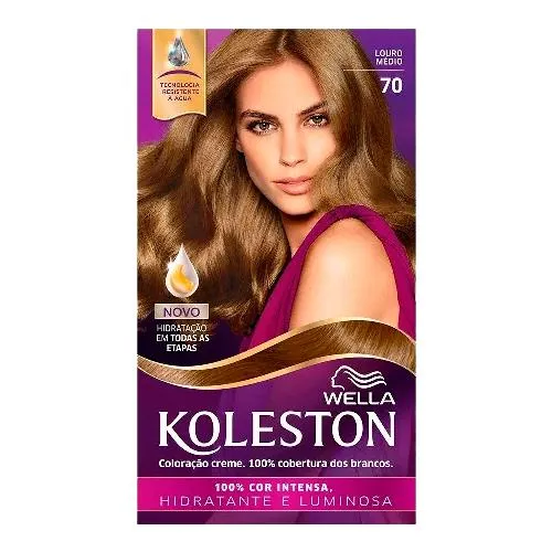 Coloração Creme Kit Koleston 70 Louro Médio