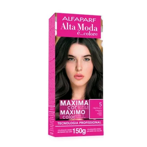 Coloração Creme Alta Moda Alfaparf Cor 5.0 Castanho Claro