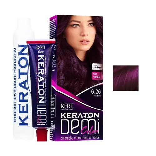 Coloração Semipermanente Kert Keraton Demi Color 6.26 Marsala