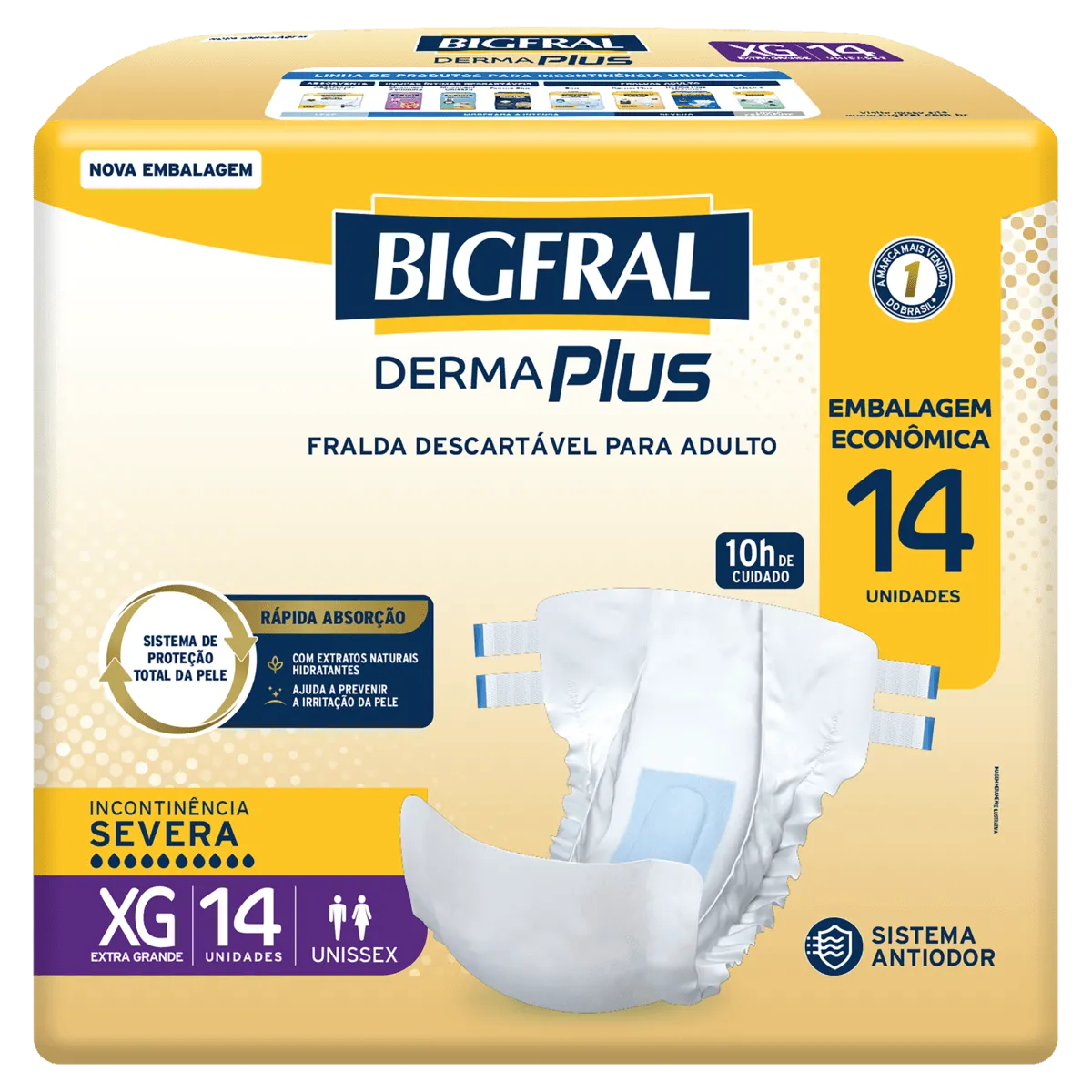 Bigfral Fralda Adulto Derma Plus Severa XG 14UN