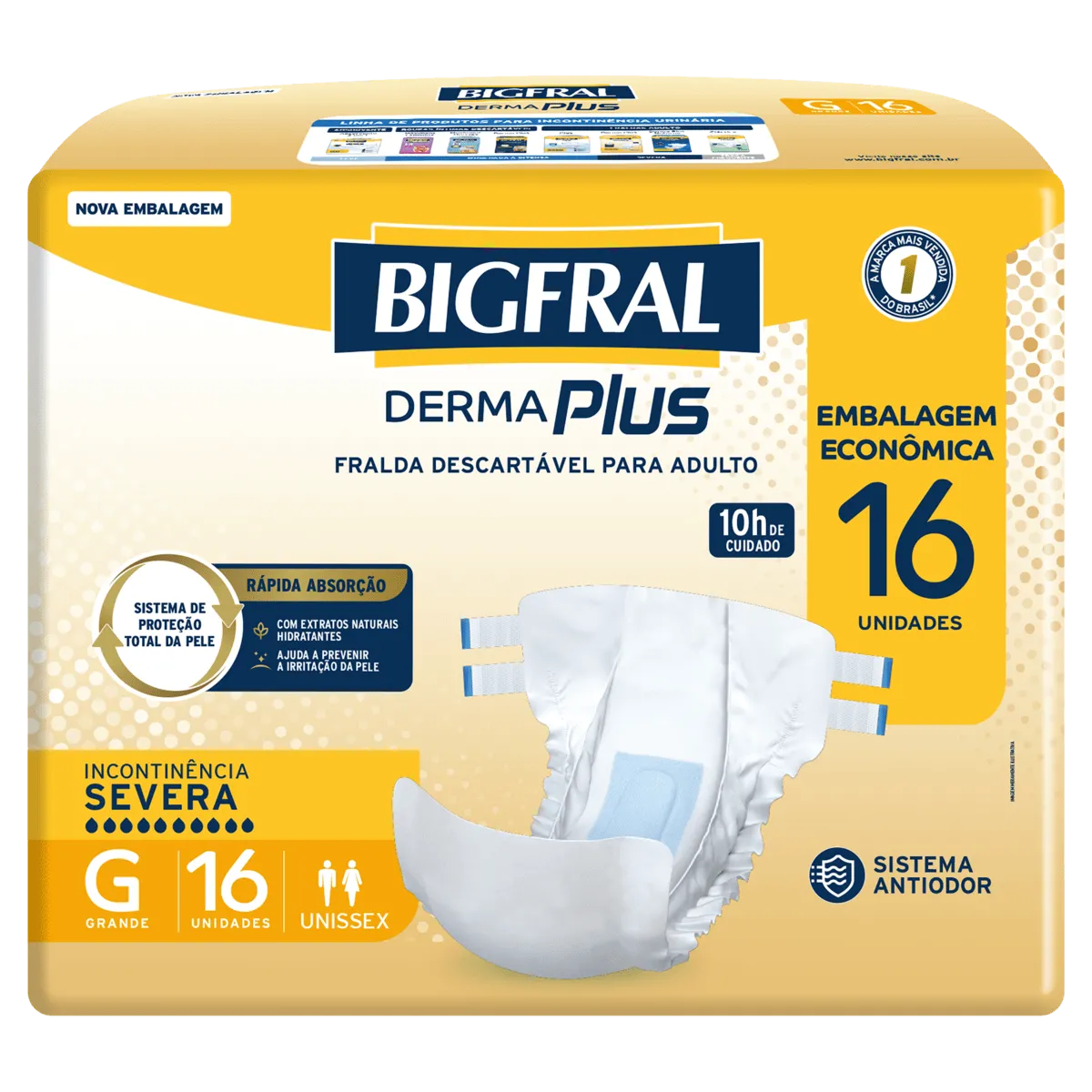 Bigfral Fralda Adulto Derma Plus Severa G 16UN