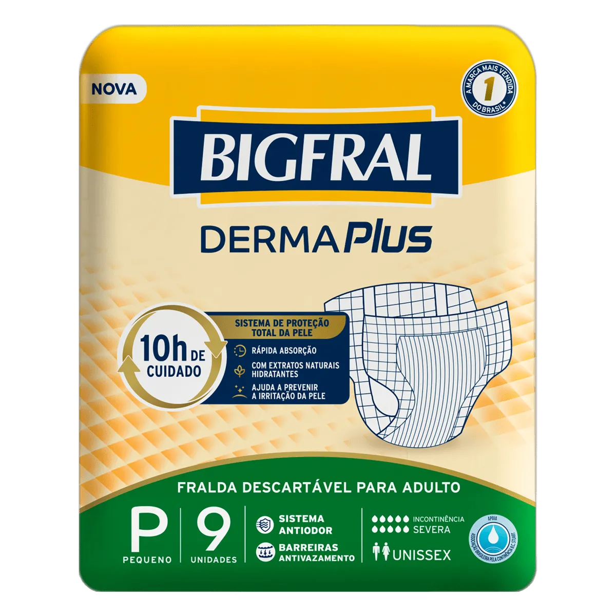 Bigfral Fralda Adulto Derma Plus Severa P 9UN