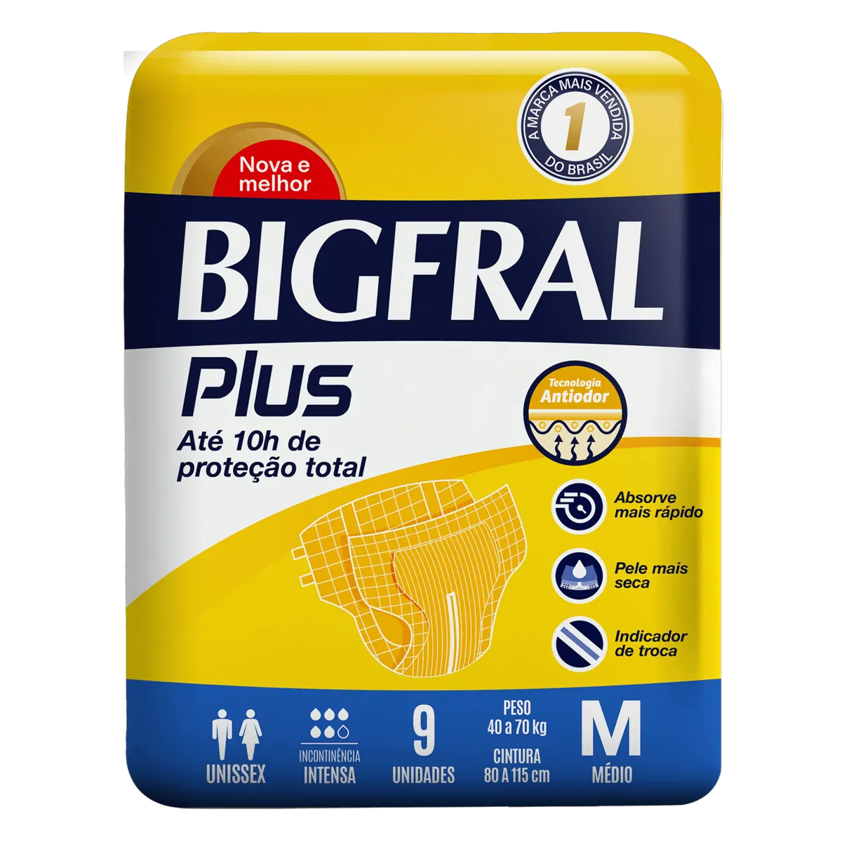 Bigfral Fralda Adulto Plus Intensa M 9UN