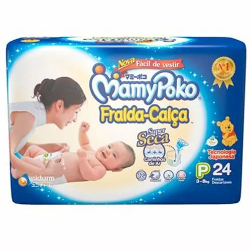 Fralda-Calça Mamypoko Super Seca Tamanho Pequeno Com 24 Unidades
