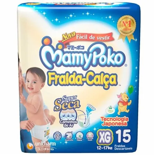 Fralda-Calça Mamypoko Tamanho Extra  Grande Com 15 Unidades