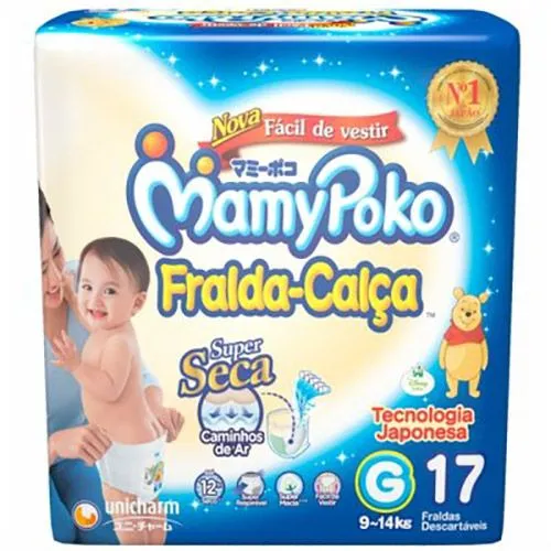Fralda-Calça Mamypoko Tamanho Grande Com 17 Unidades