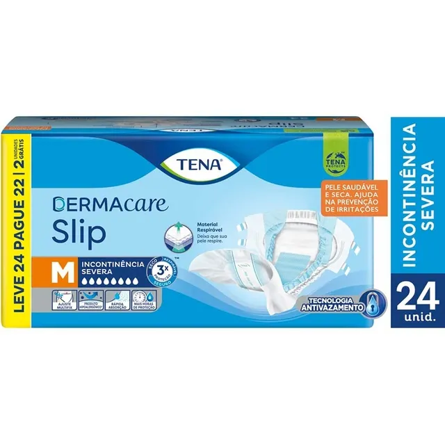 Fralda Adulto Tena Slip Dermacare G 24 unidades