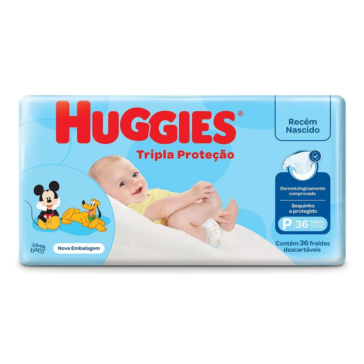 Fralda Huggies Tripla Proteção Jumbo Tamanho Pequeno Com 36 Unidades