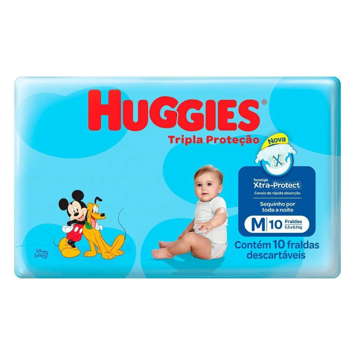Fralda Huggies Tripla Proteção Tamanho Médio Com 10 Unidades