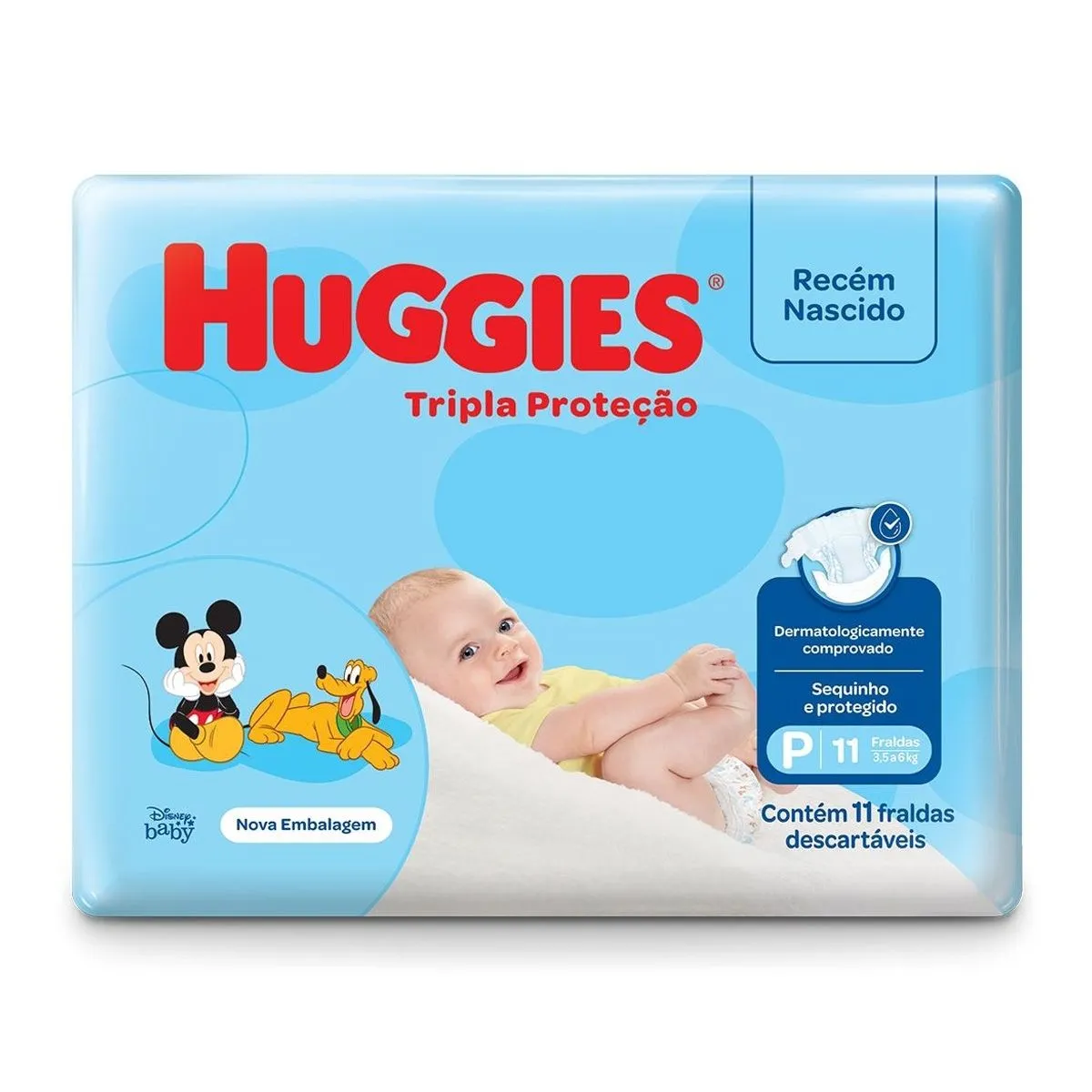 Fralda Huggies Tripla Proteção Tamanho Pequeno Com 11 Unidades