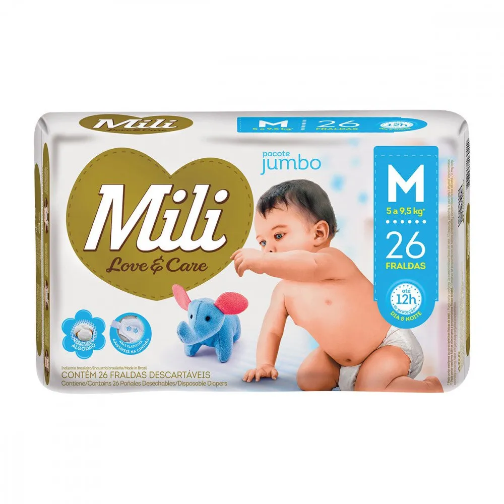 Mili Fralda Love e Care Jumbo M 26UN
