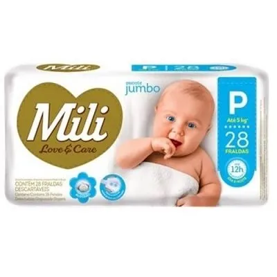 Mili Fralda Love e Care Jumbo P 28UN