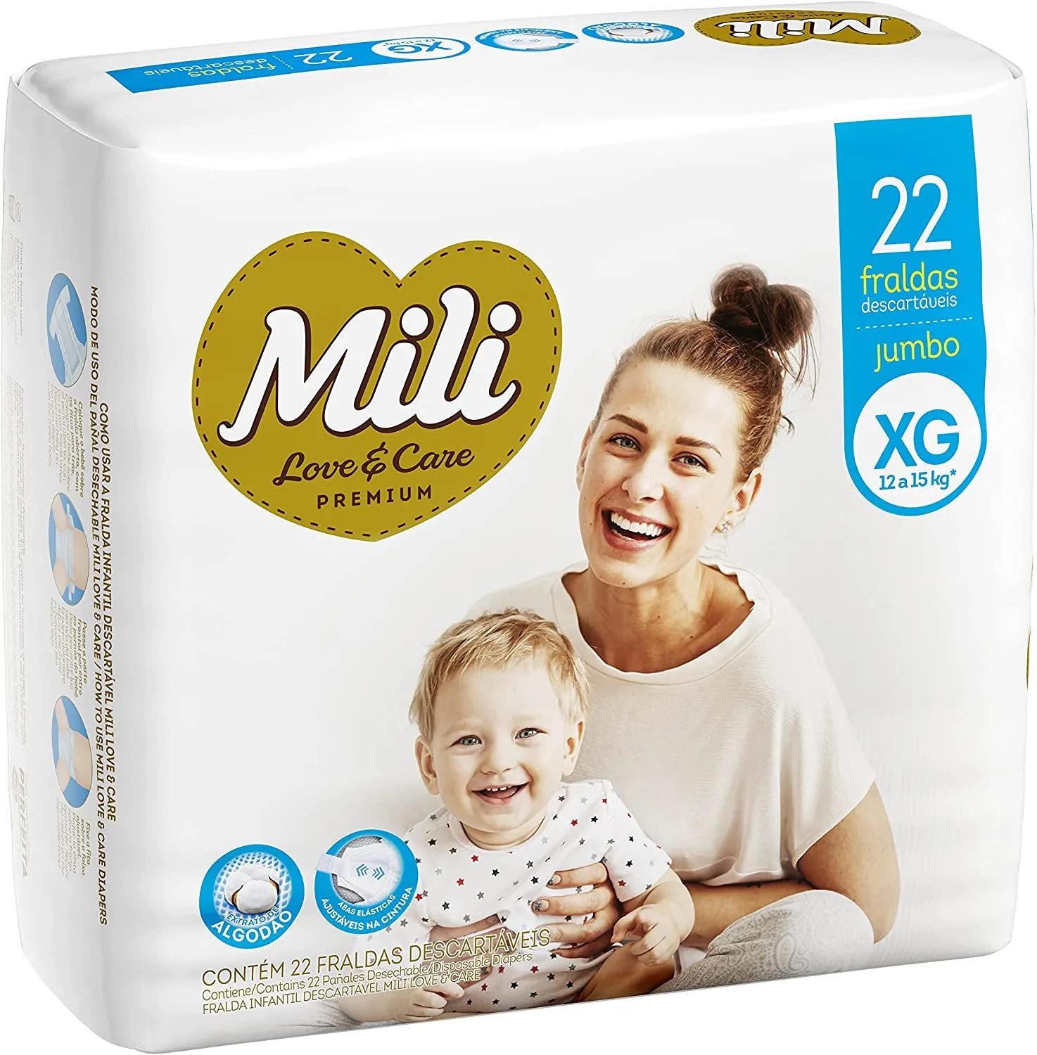 Mili Fralda Love e Care Jumbo XG 22UN