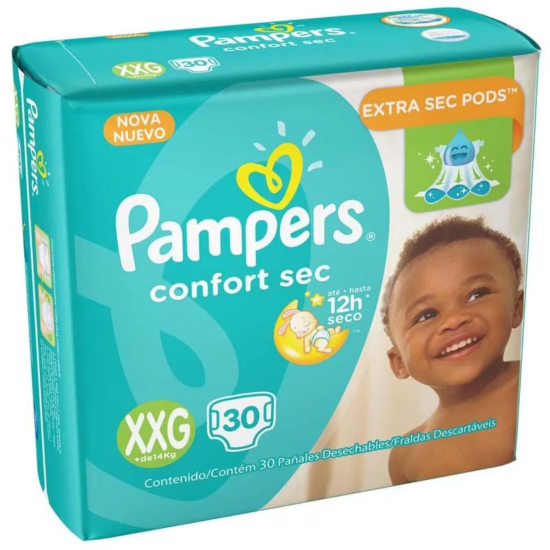 Fralda Pampers Confort Sec Extra Extra Grande Com 30 Unidades