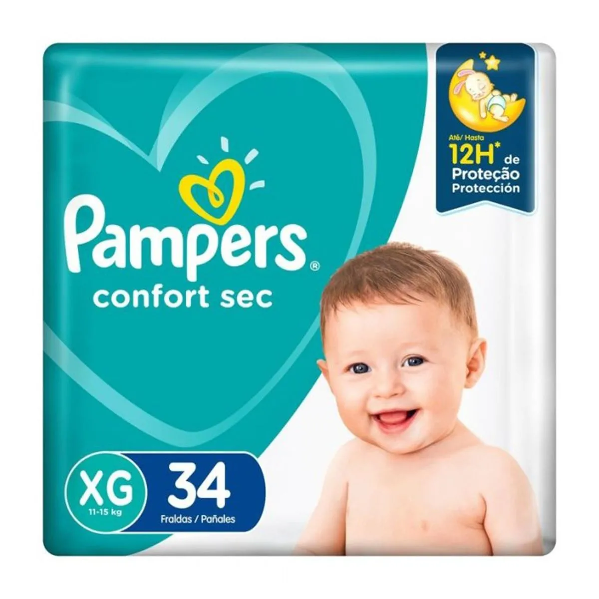Fralda Pampers Confort Sec Tamanho Xg Com 34 Unidades