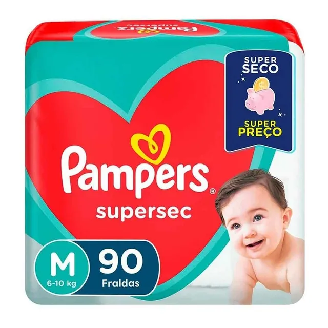 Fralda Pampers S/Sec Giga M c/90 Unidades