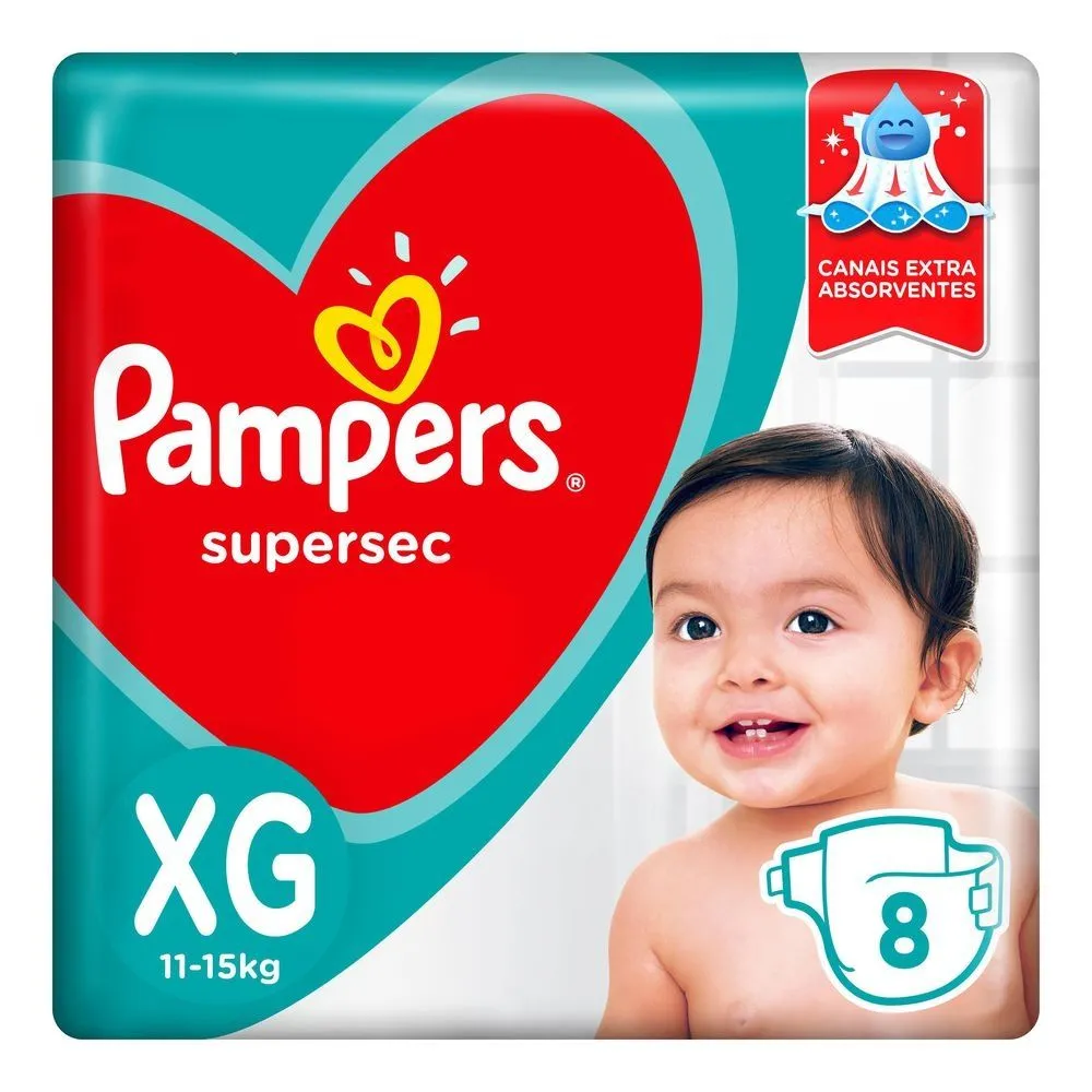 Fralda Pampers Supersec Tamanho XG Com 08 Unidades