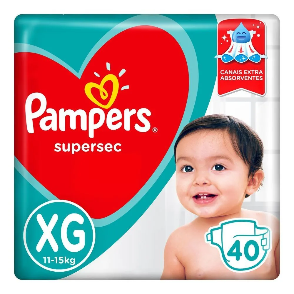 Fralda Pampers Supersec Tamanho XG Com 40 Unidades