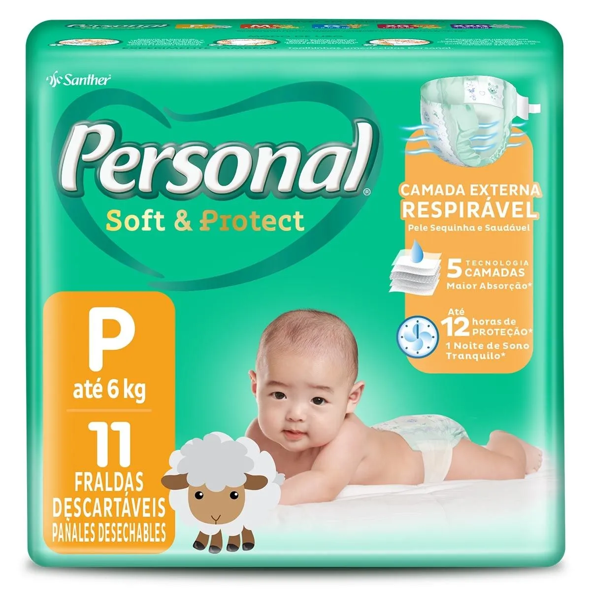 Fralda Personal Regular Tamanho P Com 11 Unidades