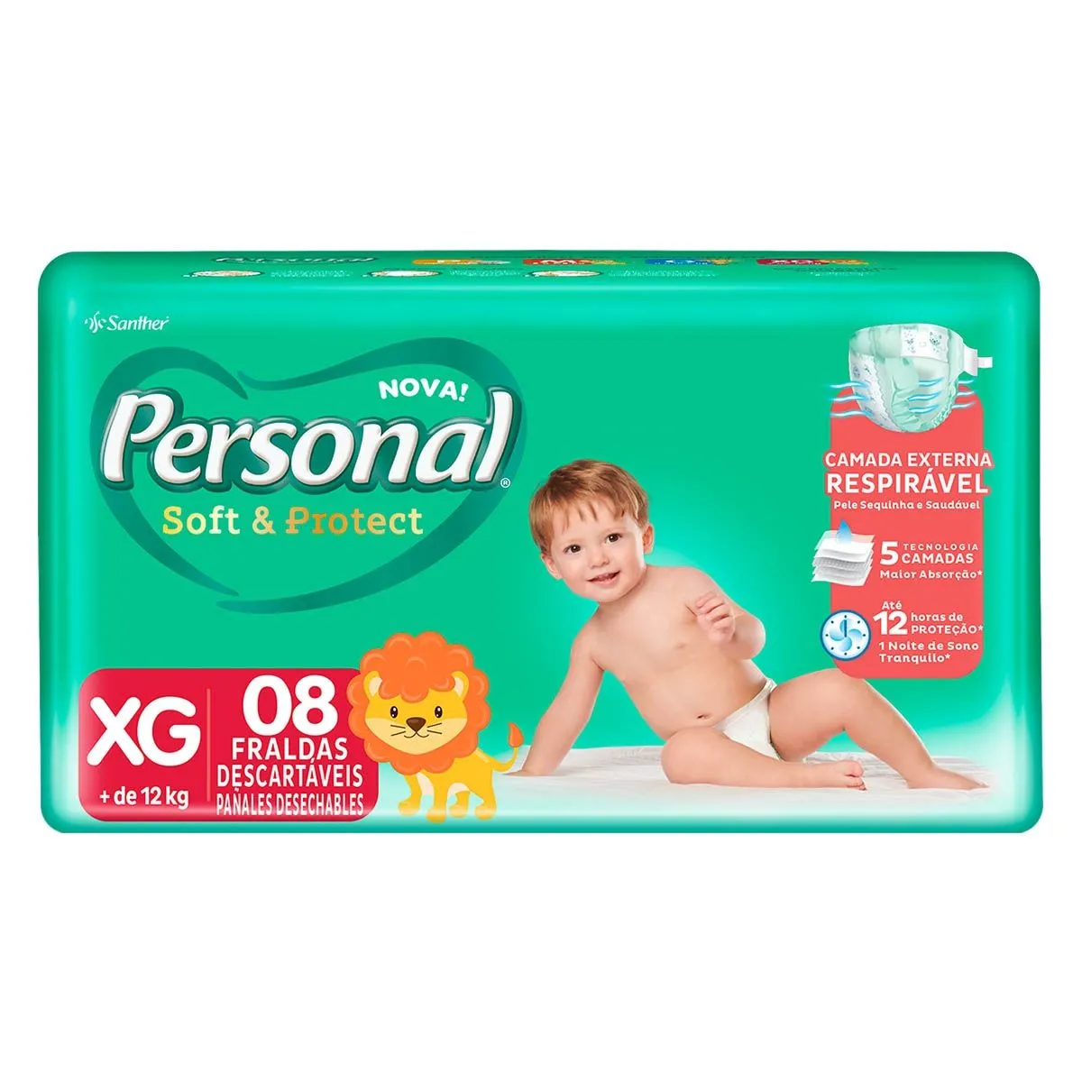 Fralda Soft and Protect Tamanho XG Com 8 Unidades Personal