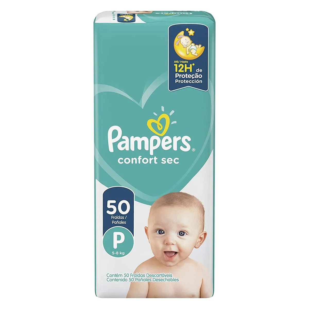 Fraldas Confort Sec Tamanho P com 50 Unidades Pampers