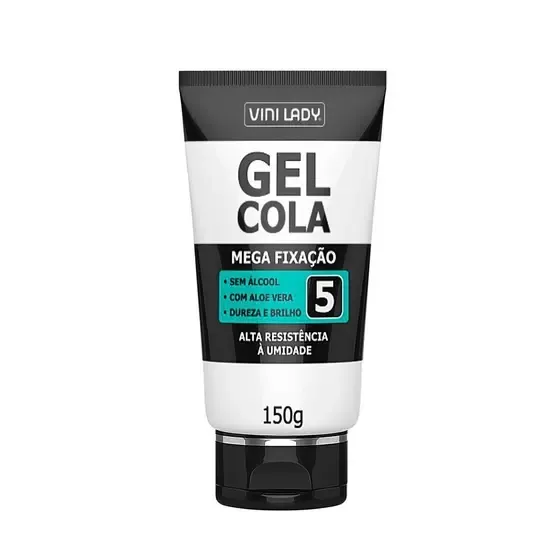 Gel Cola Mega Fixação Alta Resistencia À Umidade Numero 5 Vini Lady 150g