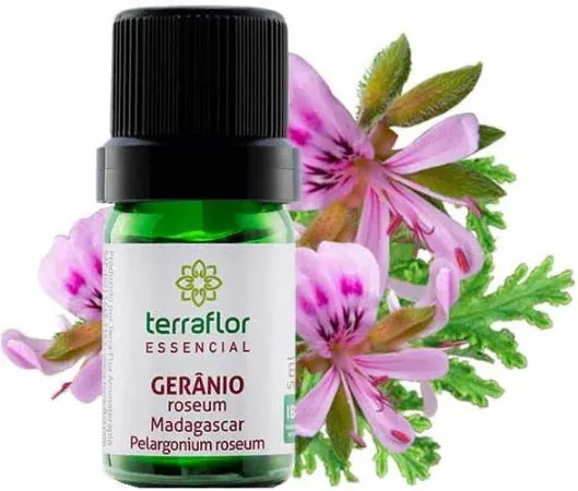 Óleo Essencial de Gerânio Roseum (Madagascar)Terra Flor-Frasco com 5ml