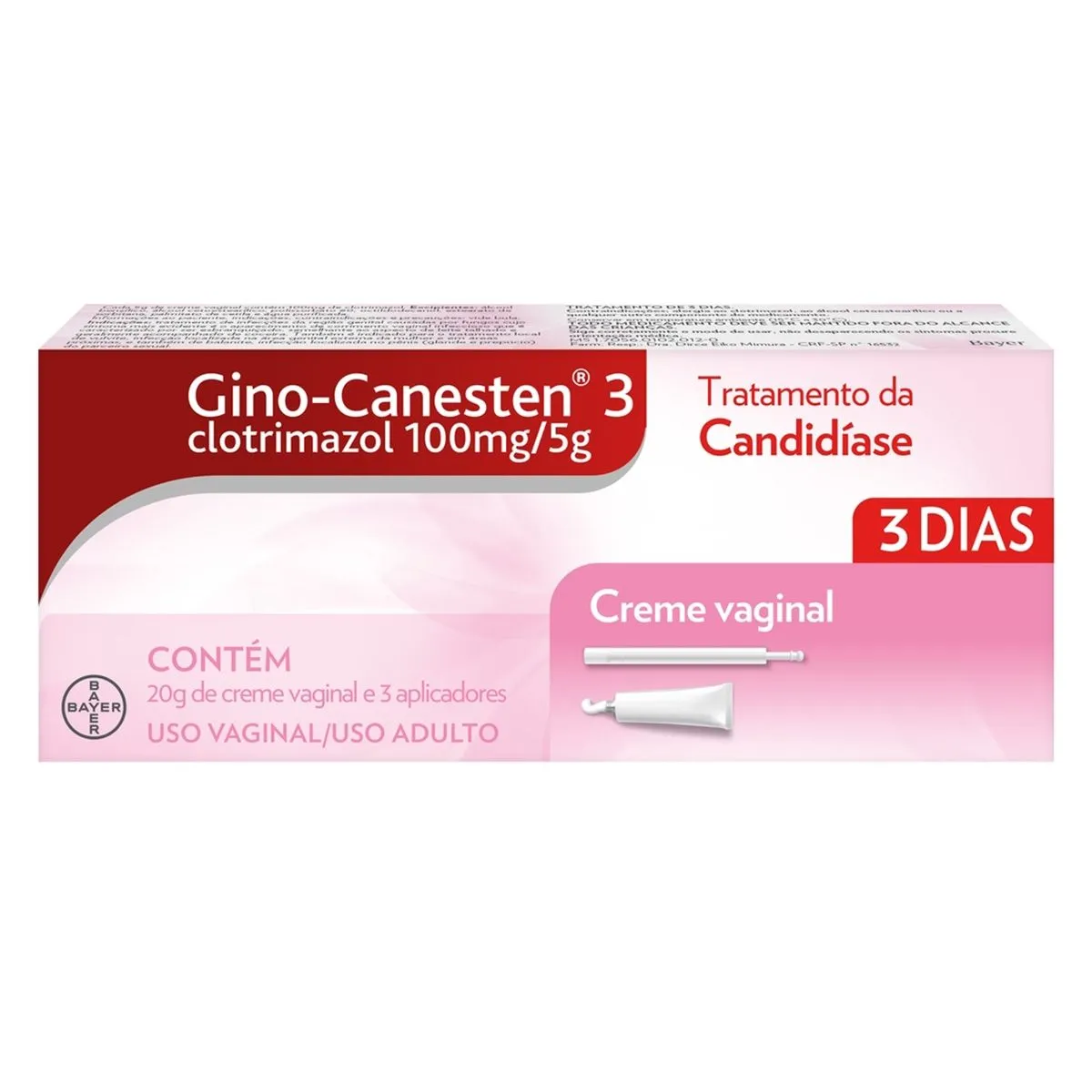 Gino-Canesten Creme Vaginal 20g Com 3 Aplicadores Bayer