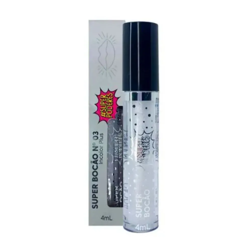 Gloss Labial Super Bocão Incolor Plus Super Poderes 4ml