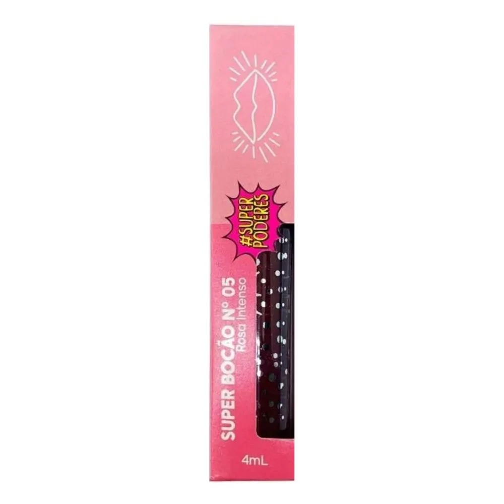 Gloss #Super Poderes Super Bocão N05 Rosa Intenso 4ml