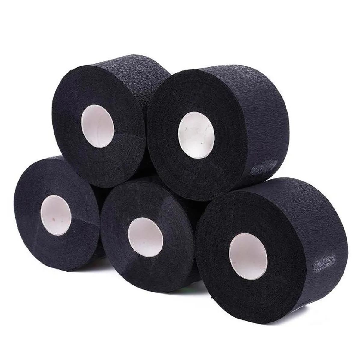 Kit 5 Rolos de Gola Higiênica Descartável Rolo 100 Unidades Preto