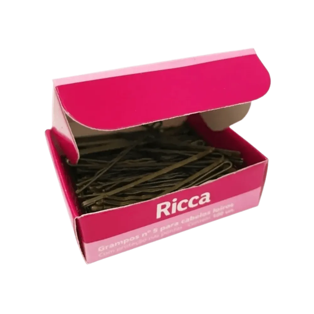 Grampo Ricca para Cabelo Loiro 5cm 100un Ref 3108
