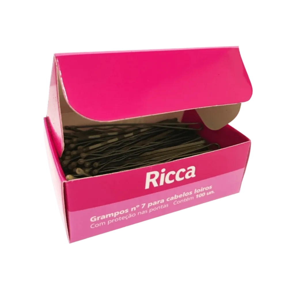 Grampo Ricca para Cabelo Loiro 7cm 100un Ref 3110