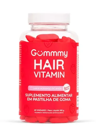 Gummmy Hair Vitamin Morango do Amor 60un