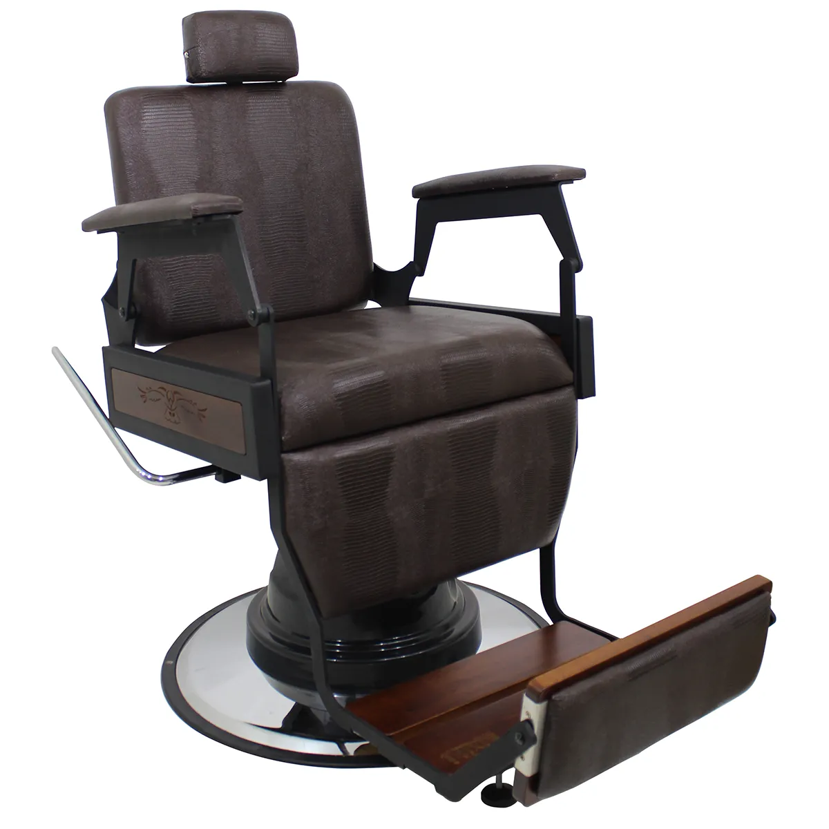 Cadeira de Barbeiro Hawk Lisa Kixiki Marrom Croco