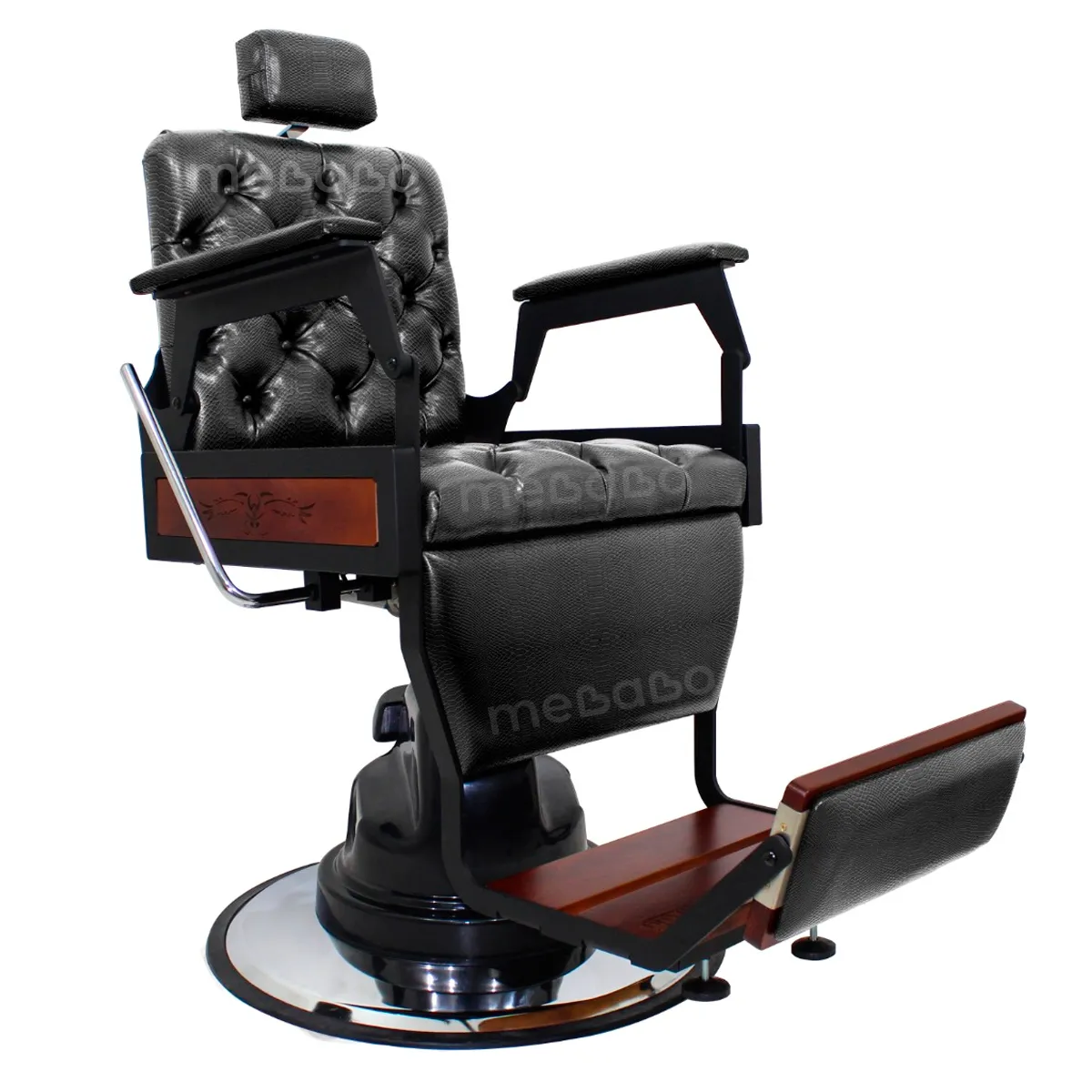 Cadeira de Barbeiro Hawk Capitonê Kixiki Preto Croco