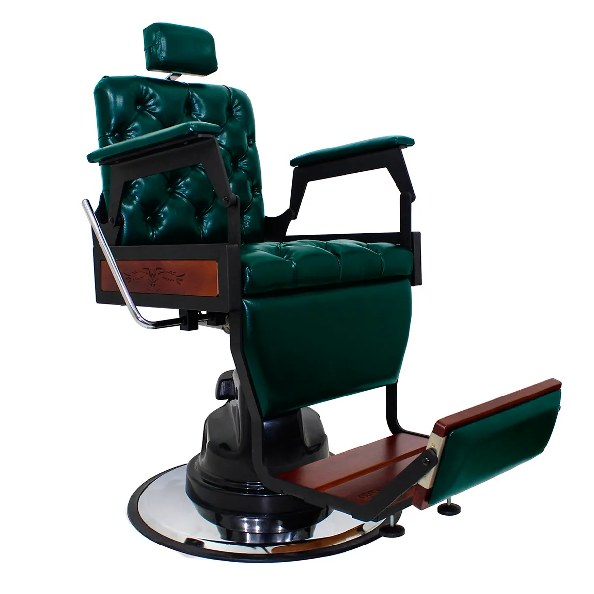 Cadeira de Barbeiro Hawk Capitonê Kixiki Verde Fosco