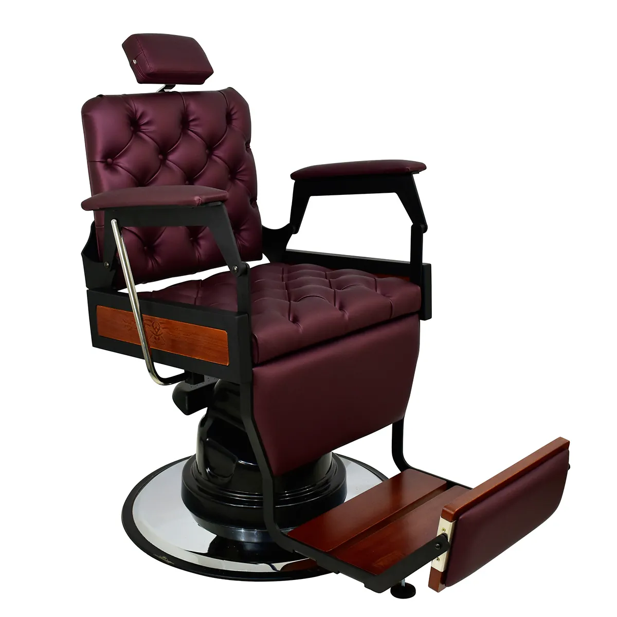 Cadeira de Barbeiro Hawk Capitonê Kixiki Vinho Fosco