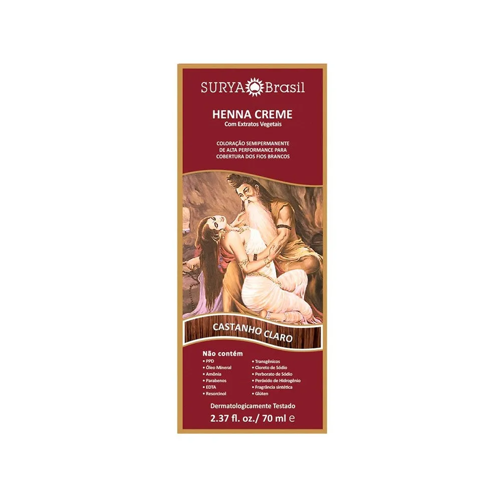 Henna Creme Natural Surya Castanho Claro